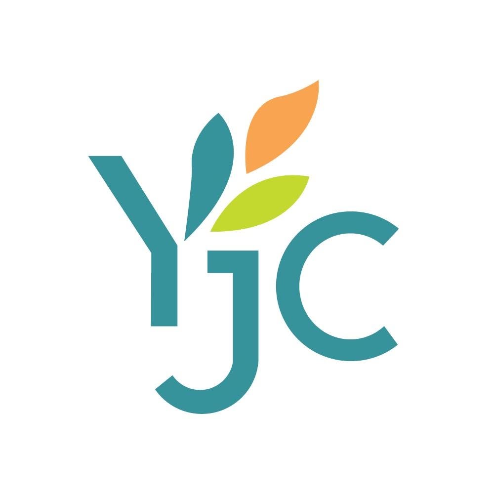 YJC typographic logo icon in color.