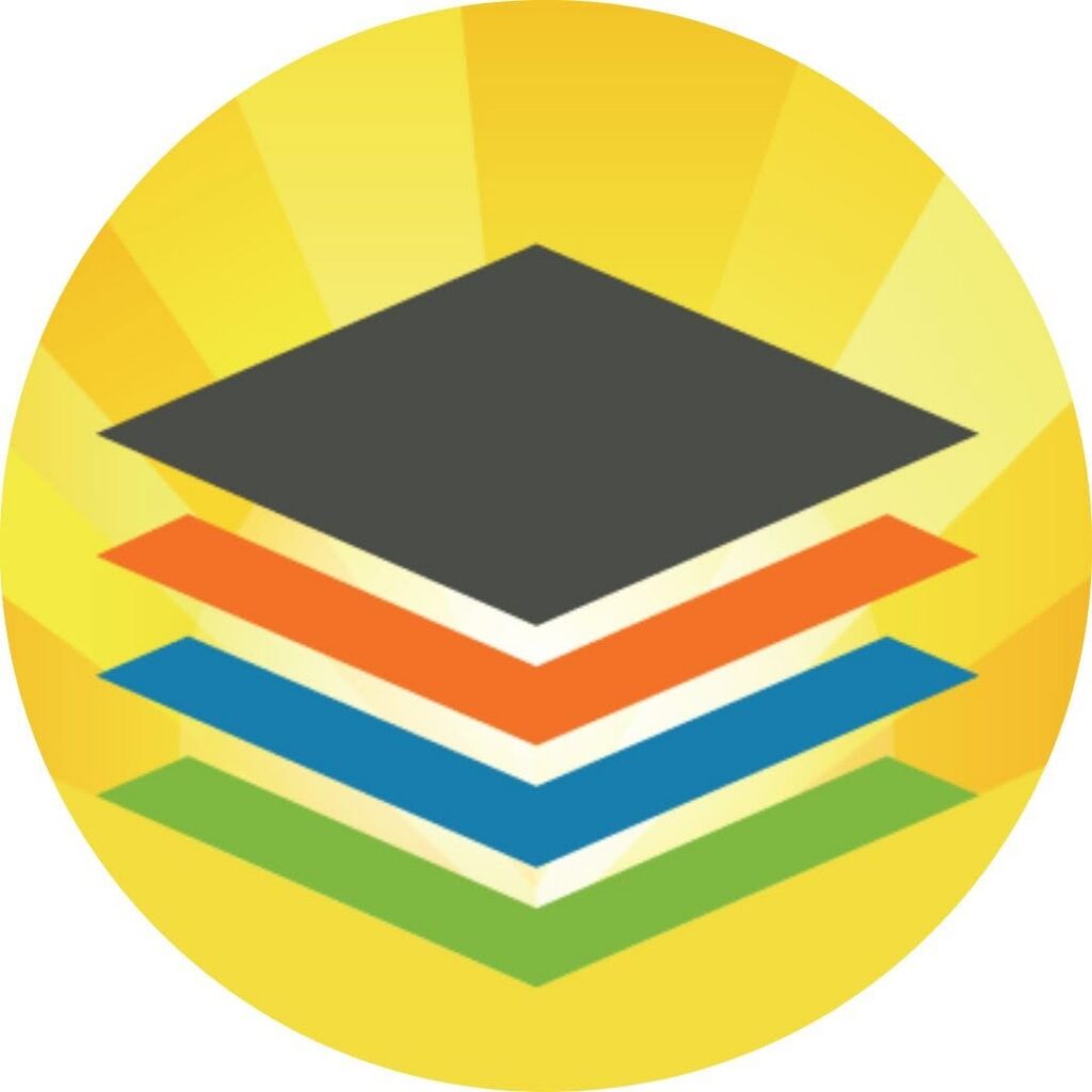 Modern States logo of stacking layers in color.